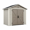 Abri de jardin en résine 185x152x226 cm gris et taupe
