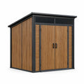 Abri de jardin en résine avec porte double et cadre en acier 210x130x200cm