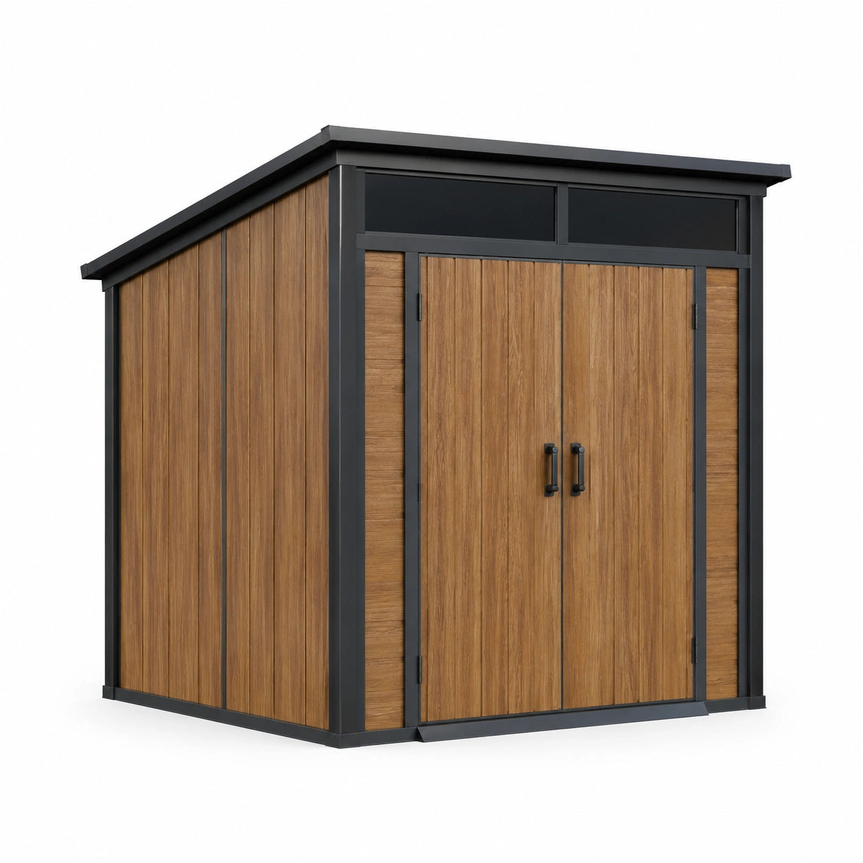 Abri de jardin en résine avec porte double et cadre en acier 210x130x200cm