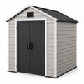 Abri de jardin en plastique 185x124x226 cm gris/noir