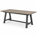 Table de jardin rectangulaire en bois de teck et aluminium 200x100 cm marron et noir