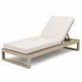 Chaise longue en aluminium beige avec coussin en polyester blanc