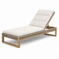 Chaise longue en bois d'acacia et polyester beige 200 cm
