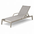 Chaise longue aluminium et textilène beige