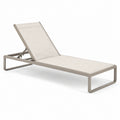 Chaise longue en aluminium et textilène beige réglable