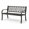 Banc de jardin en métal noir 125x60x80 cm