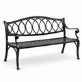 Banc en métal noir 124cm pour extérieur
