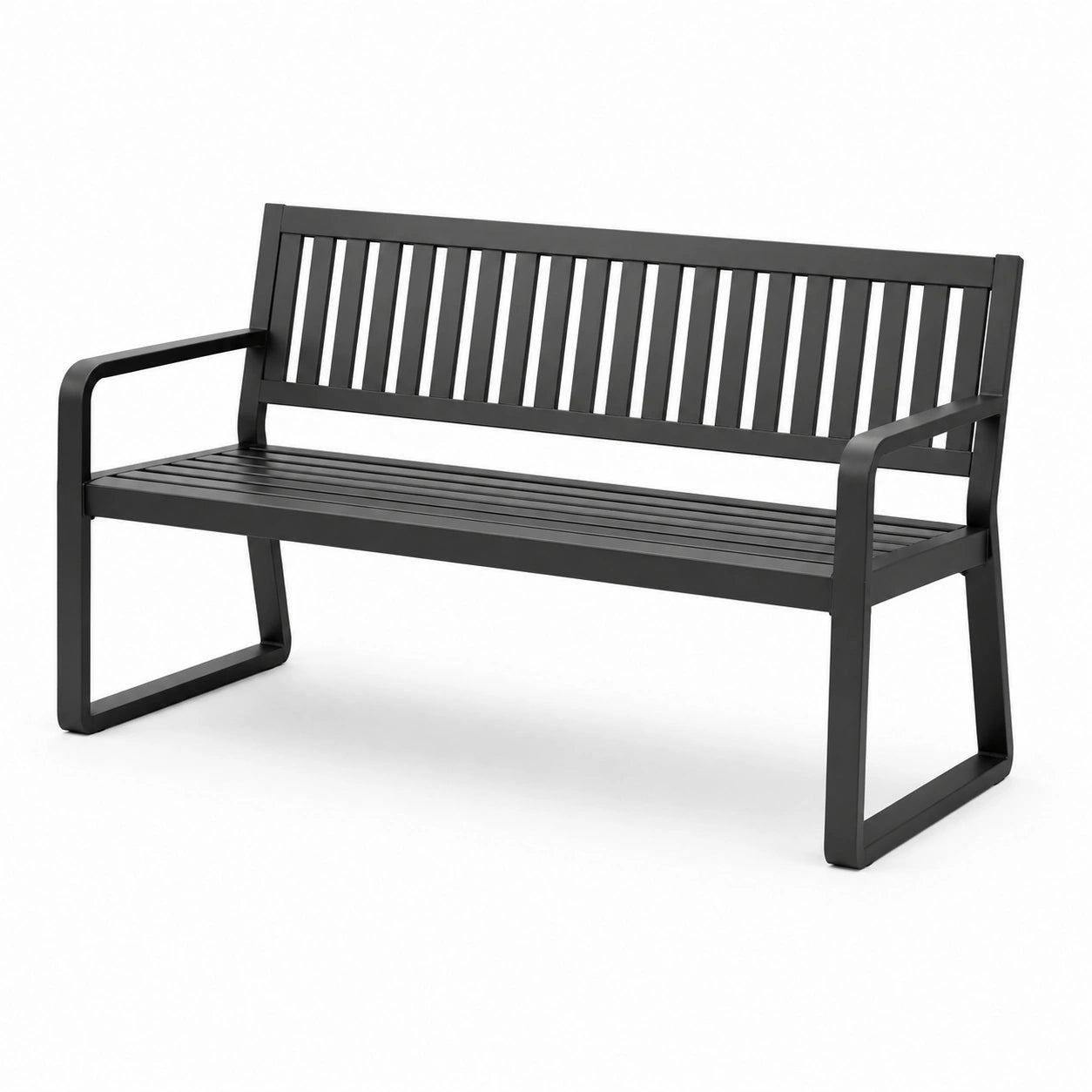 Banc en acier thermolaqué noir