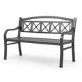 Banc de jardin en métal noir 127 cm