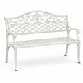 Banc de jardin en métal blanc 128cm