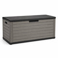 Coffre de rangement extérieur en résine gris et noir 117x45x57 cm