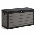 Coffre de rangement en plastique et métal gris/noir 80x45x60 cm