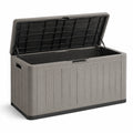 Coffre de rangement extérieur en plastique gris 117x45x57 cm