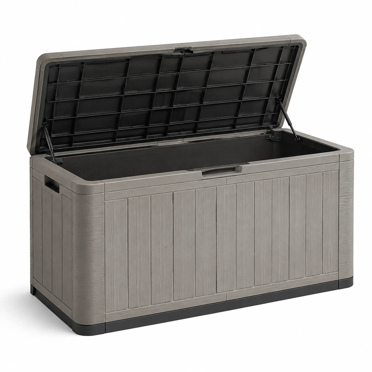 Coffre de rangement extérieur en plastique gris 117x45x57 cm