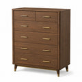 Commode en bois avec 5 tiroirs et poignées dorées